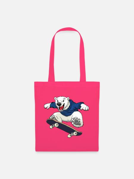 Eisbär Skater - Stoffbeutel - Azalea