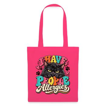 I Have People Allergies Katze Popart - Stoffbeutel - Azalea - Vorne
