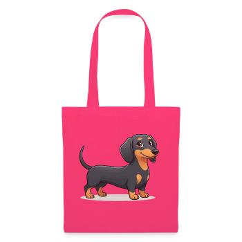 Süßes Dackel-Welpen-Weiner-Hundeliebhaber-Grafik-T-Shirt - Stoffbeutel - Azalea - Vorne
