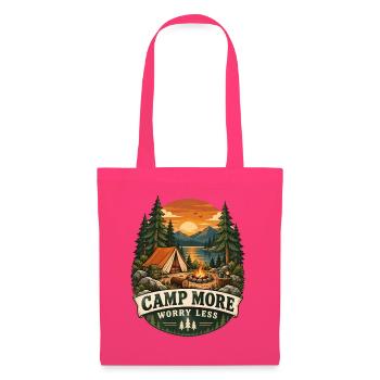 Camp More Worry Less Camping Szene - Stoffbeutel - Azalea - Vorne
