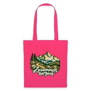 Zusammen bergauf Wanderpartner mit Bergpanorama - Stoffbeutel - Azalea - Vorne
