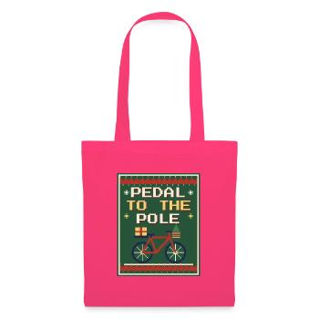 Pedal to the Pole – Rad-Weihnachtspullover - Stoffbeutel - Azalea - Vorne