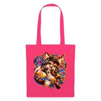 Fuchs DJ Neon Herz Groove - Stoffbeutel - Azalea - Vorne