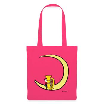 Moon and Tuba – Tubaspieler-Musik-T-Shirt - Stoffbeutel - Azalea - Vorne
