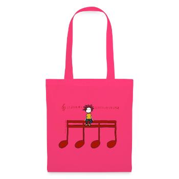 Headphones Red Notes – T-Shirt für Musikliebhaber - Stoffbeutel - Azalea - Vorne
