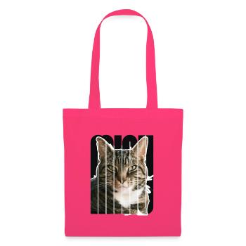 Cat MIAU Text Drucken - Stoffbeutel - Azalea - Vorne