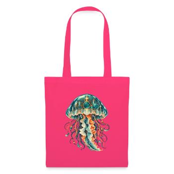 Steampunk-Qualle mit leuchtender Unterwasserstadt - Stoffbeutel - Azalea - Vorne