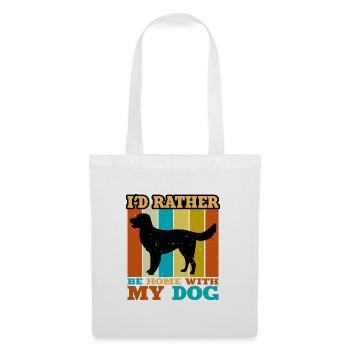 Deutsch Langhaar Vorstehhund Silhouette Retro - Stoffbeutel - Weiß - Vorne
