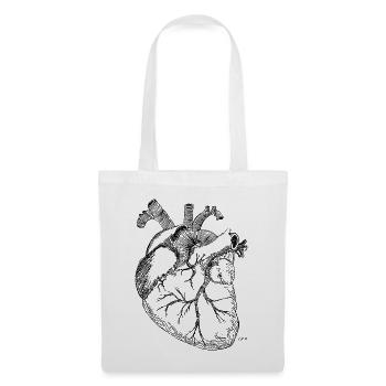 Anatomisches Herz - Stoffbeutel - Weiß - Vorne