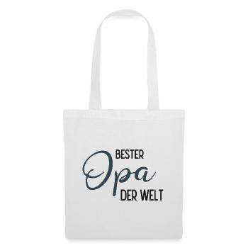 Bester Opa der Welt - Spruchdesign - Stoffbeutel - Weiß - Vorne
