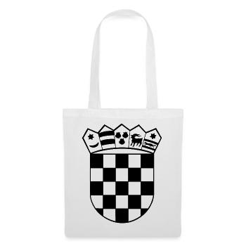 Kroatien Wappen Hrvatska Grb Croatia coat of arms - Stoffbeutel - Weiß - Vorne