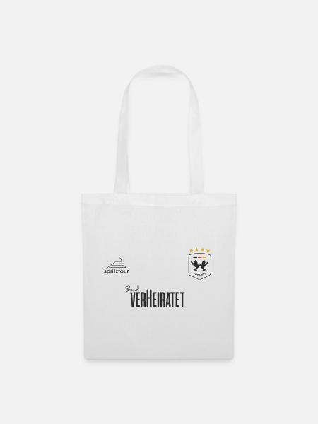 JGA - Trikot - Bald verheiratet - Dunkle Schrift - Stoffbeutel - Weiß