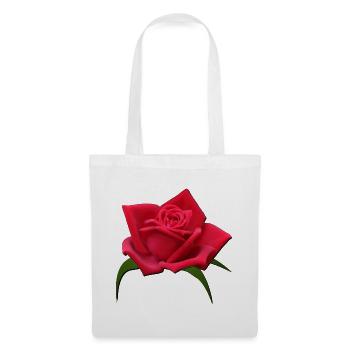 Rose rote Rose Rosenblüte - Stoffbeutel - Weiß - Vorne