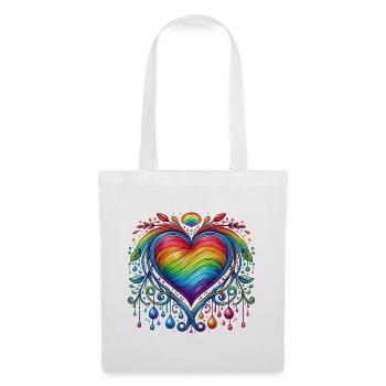 Coeur arc-en-ciel - Sac en tissu - blanc - Devant