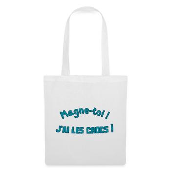 Magne-toi J'ai les Cr*cs – Bleu Pop - Sac en tissu - blanc - Devant