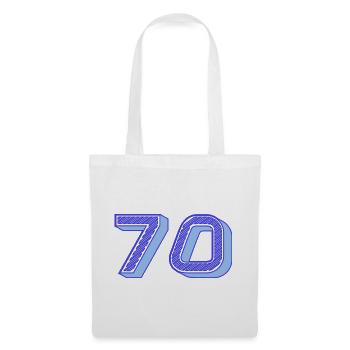 70. 70 ANS. 70e ANNIVERSAIRE. ANNIVERSAIRE 70 ANS. - Sac en tissu - blanc - Devant