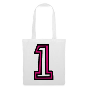 1. 1 AN. 1er ANNIVERSAIRE. ANNIVERSAIRE 1 AN - Sac en tissu - blanc - Devant
