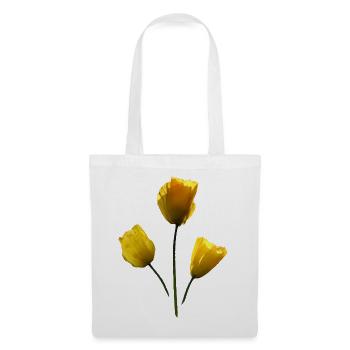 gelbe Mohnblumen gelber Mohn - Stoffbeutel - Weiß - Vorne