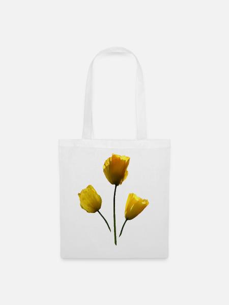 gelbe Mohnblumen gelber Mohn - Stoffbeutel - Weiß