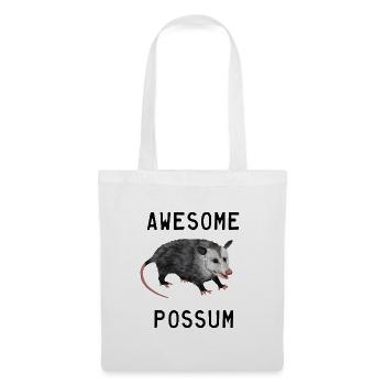 Awesome Possum - Opossum schwarzer Schriftzug - Stoffbeutel - Weiß - Vorne