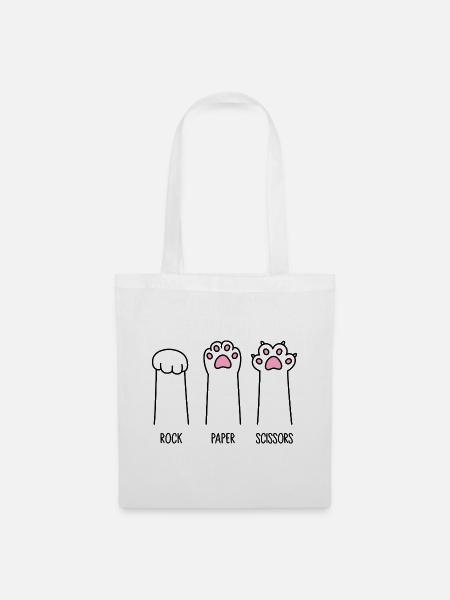 Rock Paper Scissors - Tote Bag - white
