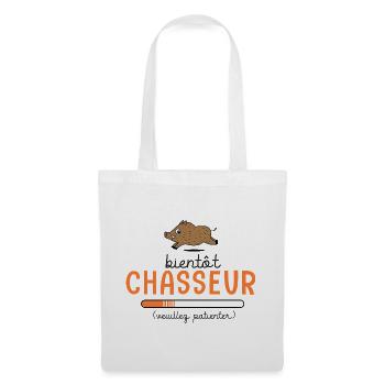Bientôt Chasseur Body Bébé Cadeau Papa Chasse - Sac en tissu - blanc - Devant