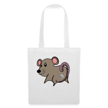 Maus Arsch - Maus Hintern - Stoffbeutel - Weiß - Vorne