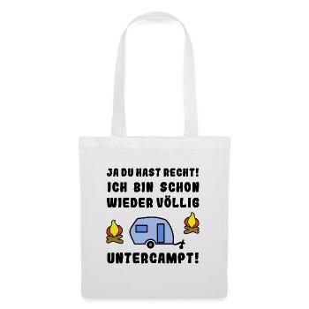 völlig untercampt wohnwagen - Stoffbeutel - Weiß - Vorne