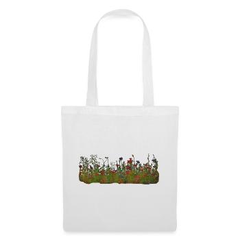 Wiesenwildblumen Musterdruck - Stoffbeutel - Weiß - Vorne