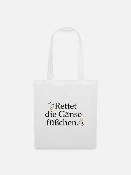 Rettet die Gänsefüßchen! - Stoffbeutel - Weiß