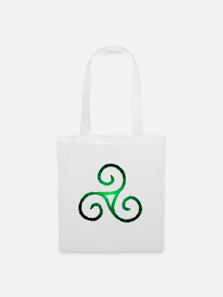 Keltisches Symbol Triskele Dreierspirale - Stoffbeutel - Weiß