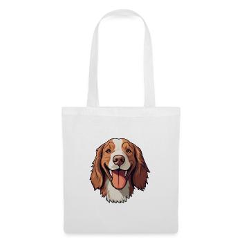 Welsh Springer Spaniel Hunderasse Aquarell Cartoo - Stoffbeutel - Weiß - Vorne