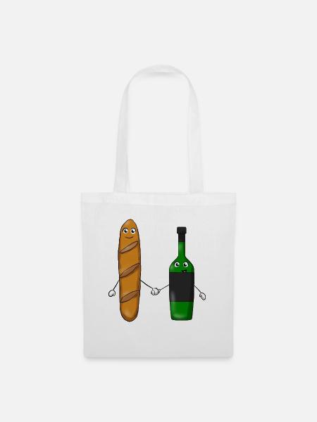 Baguette Wine - Stoffbeutel - Weiß