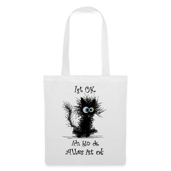 Katze Ich bin ok it`s fine - Stoffbeutel - Weiß - Vorne