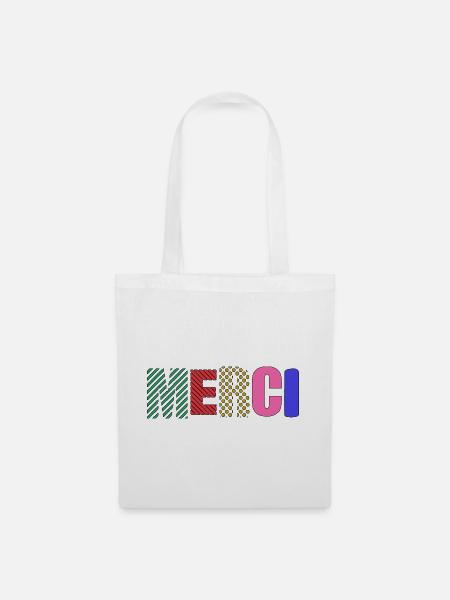 MERCI - Sac en tissu - blanc