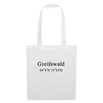 Greifswald Koordinaten - Stoffbeutel - Weiß - Vorne