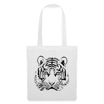 Tigerkopf Katze Tigers - Stoffbeutel - Weiß - Vorne