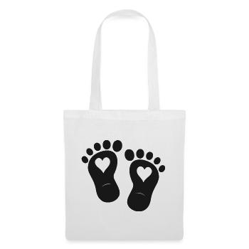 Kinderfüße Baby Geburt - Stoffbeutel - Weiß - Vorne