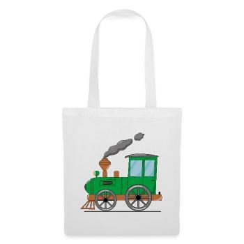 Kinderzug Eisenbahn grün - Stoffbeutel - Weiß - Vorne