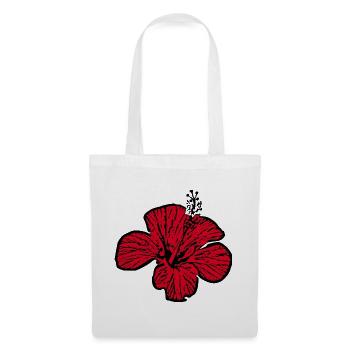 Blume rot rote Blumen rot rote Blumen Hibiskus - Stoffbeutel - Weiß - Vorne