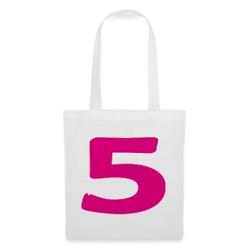 5. 5 JAHRE. 5-JÄHRIGES JUBILÄUM. 5-JÄHRIGES JUBILÄUM. 5. - Stoffbeutel - Weiß - Vorne