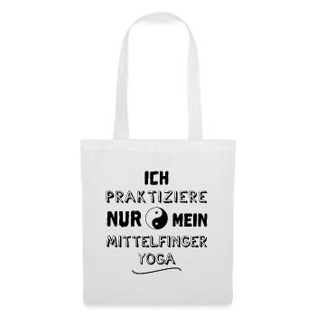 mittelfinger yoga - Stoffbeutel - Weiß - Vorne