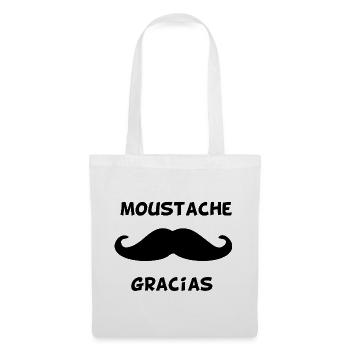 Schnurrbart Gracias Lustiges Humor Geschenk - Stoffbeutel - Weiß - Vorne