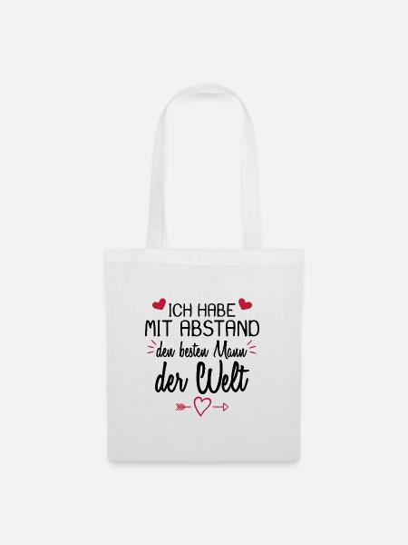 Ich habe mit Abstand den besten Mann der Welt - Stoffbeutel - Weiß