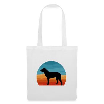 Cao De Castro Laboreiro Hund Silhouette Retro Sonne - Stoffbeutel - Weiß - Vorne