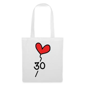 30 JAHRE. 30-jähriges JUBILÄUM. JUBILÄUM 30 JAHRE. 30 - Stoffbeutel - Weiß - Vorne