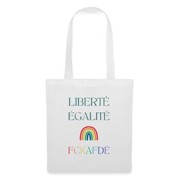 LIBERTÉ EGALITÉ FCKAFDÉ - Regenbogen Design FCKAFD - Stoffbeutel - Weiß - Vorne