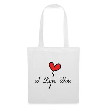 ICH LIEBE DICH. ICH LIEBE DICH. LIEBE. LIEBE. HEILIGER VALENTIN - Stoffbeutel - Weiß - Vorne