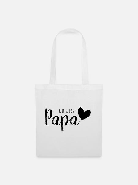Du wirst Papa - Stoffbeutel - Weiß