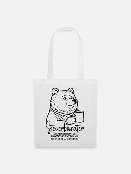 Steuerberater Bär Kaffeetasse Kaffee Steuerbärater - Stoffbeutel - Weiß